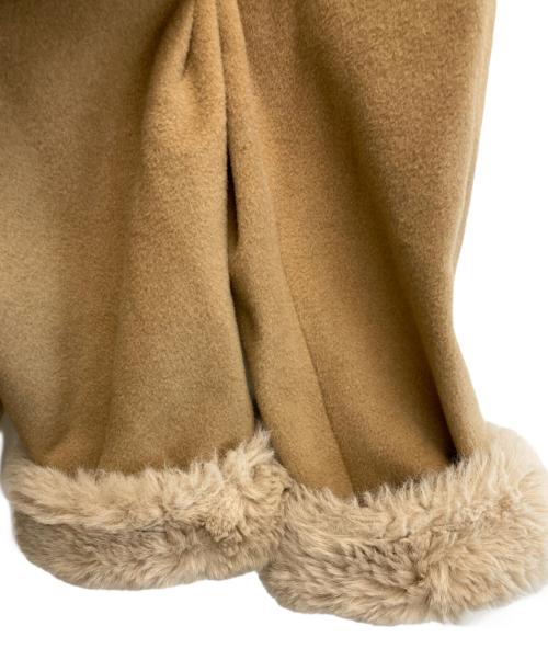 LUMINOSO COMMECA（ルミノーゾコムサ）LUMINOSO COMMECA (ルミノーゾコムサ) アンゴラウール スタンドカラーショートコート ブラウン サイズ:11の古着・服飾アイテム