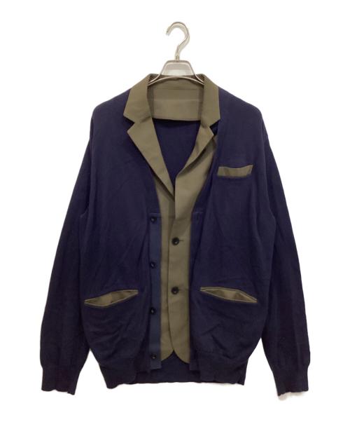 sacai（サカイ）sacai (サカイ) Suiting Mix Jacket ネイビー サイズ:3の古着・服飾アイテム