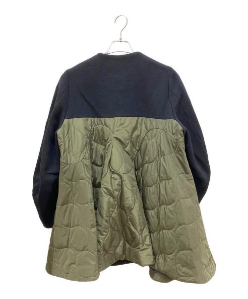 OMMO（オーエムエムオー）OMMO (オーエムエムオー) QUILTING DOCKING WOOL CT ネイビー×カーキ サイズ:36の古着・服飾アイテム