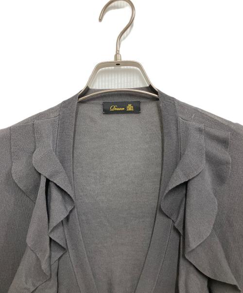 DRAWER（ドゥロワー）DRAWER (ドゥロワー) フリルカーディガン グレー サイズ:Freeの古着・服飾アイテム