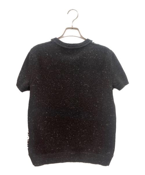 HERMES（エルメス）HERMES (エルメス) カシミヤ混半袖ニット ブラック サイズ:36の古着・服飾アイテム