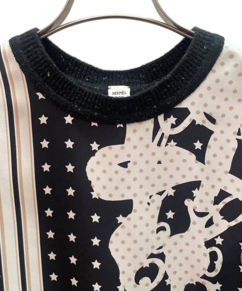 HERMES（エルメス）HERMES (エルメス) カシミヤ混半袖ニット ブラック サイズ:36の古着・服飾アイテム