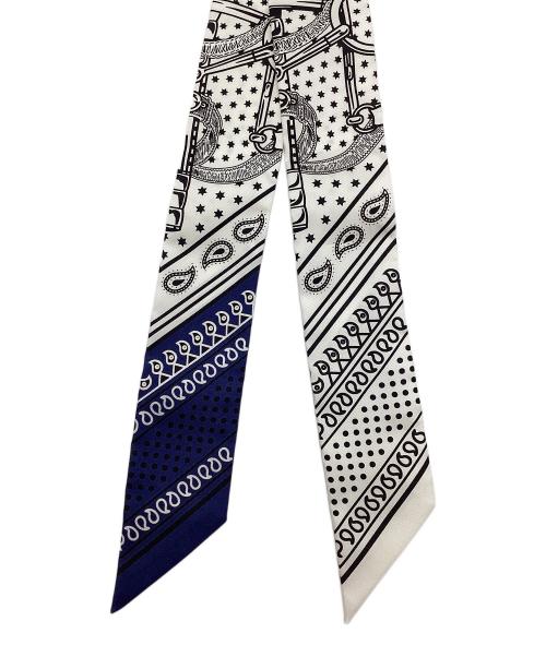 HERMES（エルメス）HERMES (エルメス) HERMES/エプロンドール　ツィリー ホワイト×ネイビーの古着・服飾アイテム