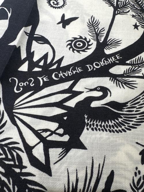 HERMES（エルメス）HERMES (エルメス) カレジェアン/カレ140/Sous le Charme d'Orphee オルフェウスの魅力に誘われて ホワイト×ブラック サイズ:140 未使用品の古着・服飾アイテム