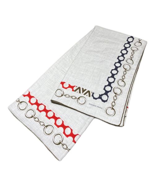 HERMES（エルメス）HERMES (エルメス) カレジェアン/カレ140/LISTE EN CHAINES/リスト アン シェーヌ グレーの古着・服飾アイテム