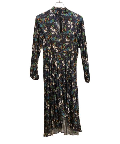 Room no.8（ルームエイト）Room no.8 (ルームエイト) LEAF PRINT STAND/C DRAPE DRESS ブラック サイズ:2の古着・服飾アイテム