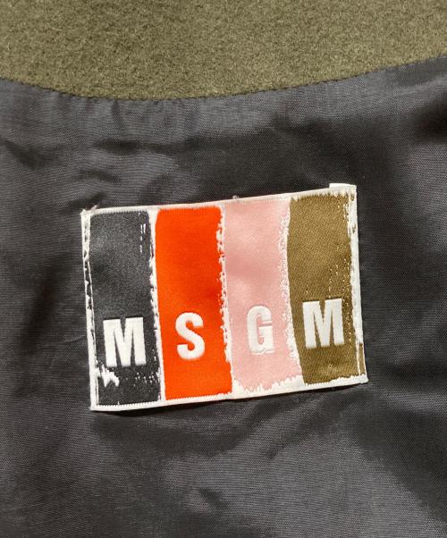 MSGM（エムエスジーエム）MSGM (エムエスジーエム) ウールジップコート オリーブ サイズ:40の古着・服飾アイテム
