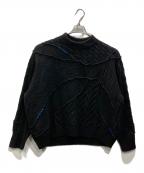 ZARA×ADER errorザラ×アーダーエラー）の古着「パッチワークオーバーサイズニット」｜ブラック