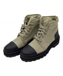 A.P.C.（アーペーセー）の古着「Faustine Lace-Up Canvas Ankle Boots」｜カーキ