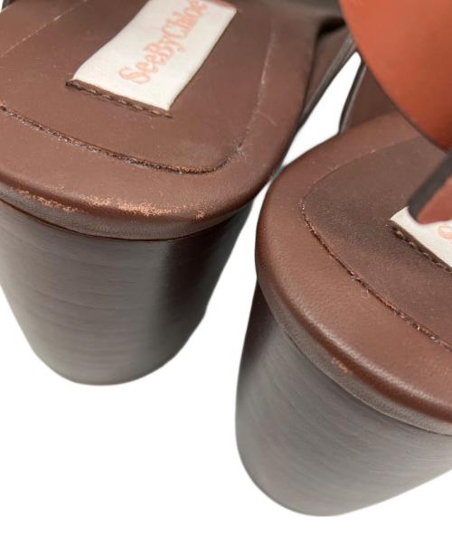SEE BY CHLOE（シーバイクロエ）SEE BY CHLOE (シーバイクロエ) ウェッジソールサンダル ブラウン サイズ:37の古着・服飾アイテム