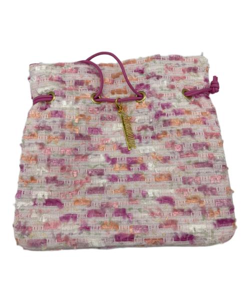 charmantsac（シャルマントサック）charmantsac (シャルマントサック) ツイード巾着 ピンクの古着・服飾アイテム