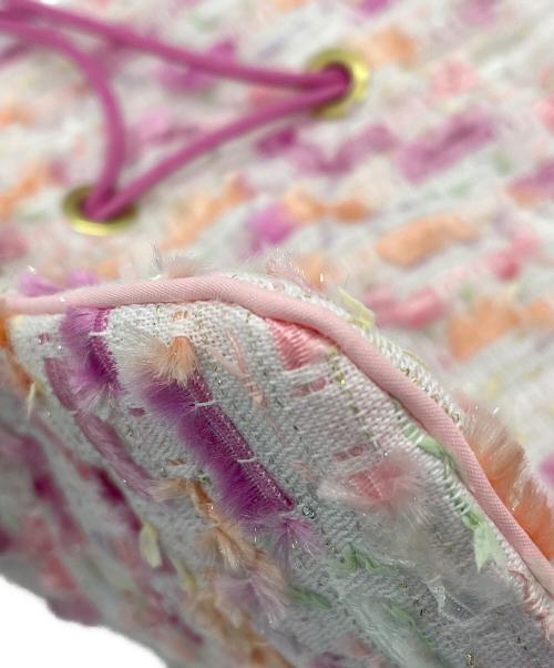 charmantsac（シャルマントサック）charmantsac (シャルマントサック) ツイード巾着 ピンクの古着・服飾アイテム