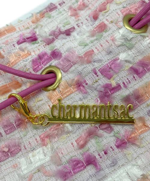 charmantsac（シャルマントサック）charmantsac (シャルマントサック) ツイード巾着 ピンクの古着・服飾アイテム