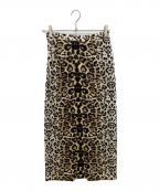 Whim Gazetteウィムガゼット）の古着「レオパードベロアスカート」｜ベージュ
