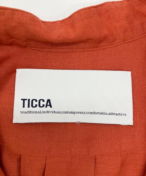 ticca（ティッカ）TICCA (ティッカ) リネンシャツワンピース レッド サイズ:Fの古着・服飾アイテム
