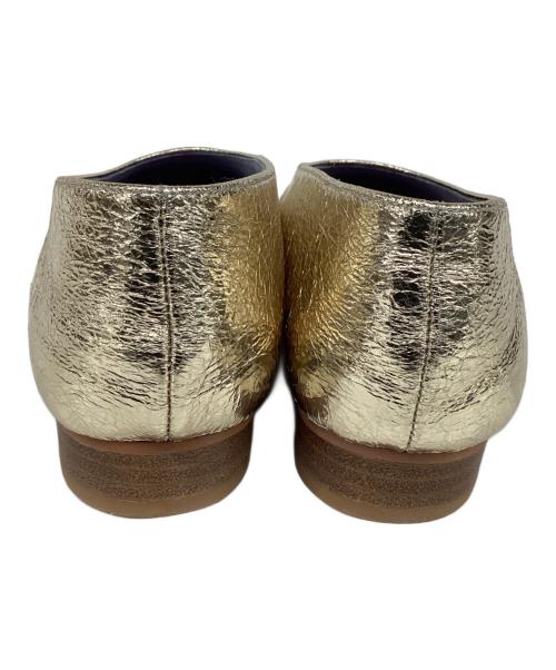 Daniella & GEMMA（ダニエラ＆ジェマ）Daniella & GEMMA (ダニエラ＆ジェマ) H.V.F.N. (ハブファン) メタリックラウンドトゥフラットシューズ ゴールド サイズ:39の古着・服飾アイテム