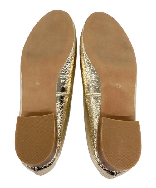 Daniella & GEMMA（ダニエラ＆ジェマ）Daniella & GEMMA (ダニエラ＆ジェマ) H.V.F.N. (ハブファン) メタリックラウンドトゥフラットシューズ ゴールド サイズ:39の古着・服飾アイテム