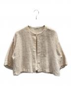 nest Robeネストローブ）の古着「コットンリネンミックスツイードジャケット」｜ピンク