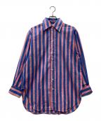 SZ Blockprintsエスゼットブロックプリント）の古着「OVERSIZE STRIPE SHIRT L'Appartement取扱」｜ピンク
