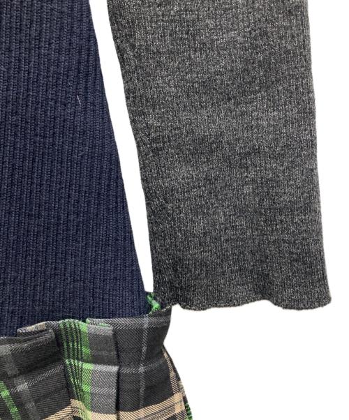 ENFOLD（エンフォルド）ENFOLD (エンフォルド) プリーツ切替ニットワンピース ネイビー サイズ:38の古着・服飾アイテム