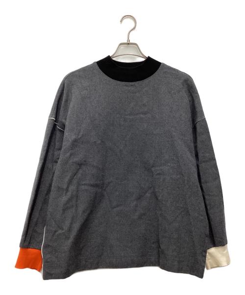 ENFOLD（エンフォルド）ENFOLD (エンフォルド) ストレッチサキソニー RIB N/C PULLOVER グレー サイズ:SIZE 38の古着・服飾アイテム