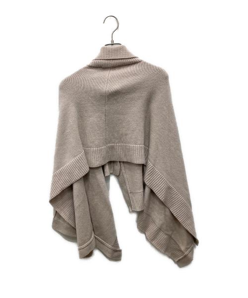 ENFOLD（エンフォルド）ENFOLD (エンフォルド) ウールKNIT CAPE ベージュ サイズ:38の古着・服飾アイテム
