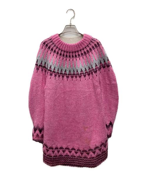MM6 Maison Margiela（エムエムシックスメゾンマルジェラ）MM6 Maison Margiela (エムエムシックスメゾンマルジェラ) Nordic docking sweater ピンク サイズ:Sの古着・服飾アイテム