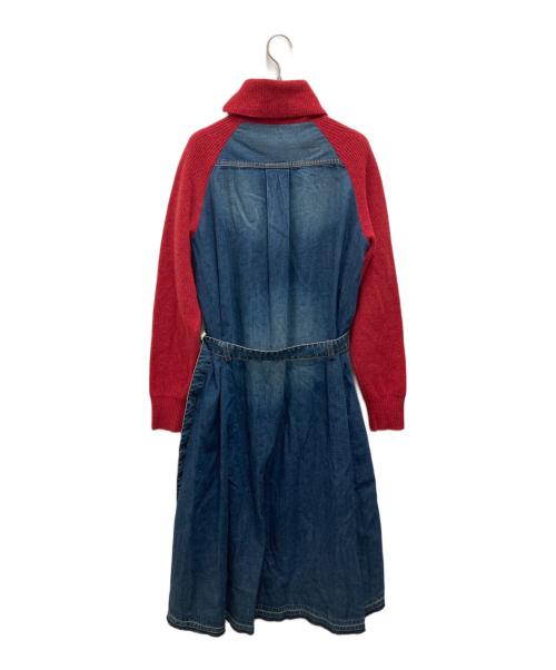 sacai（サカイ）sacai (サカイ) タートルネックニットドッキングデニムワンピース インディゴ サイズ:2の古着・服飾アイテム