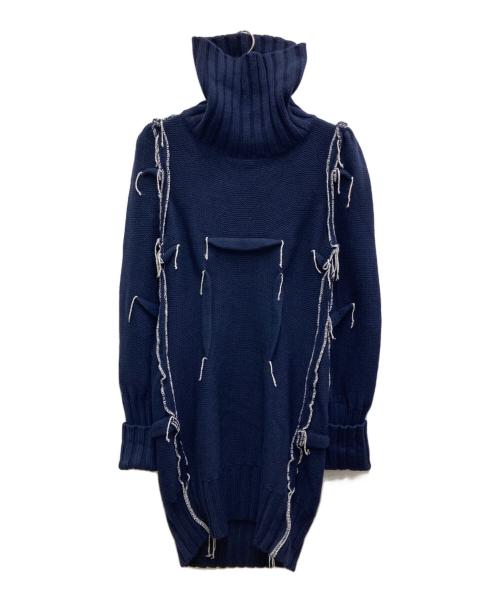 H&M（エイチアンドエム）H&M (エイチアンドエム) Maison Martin Margiela (メゾンマルタンマルジェラ) ニットワンピース ネイビー サイズ:Mの古着・服飾アイテム
