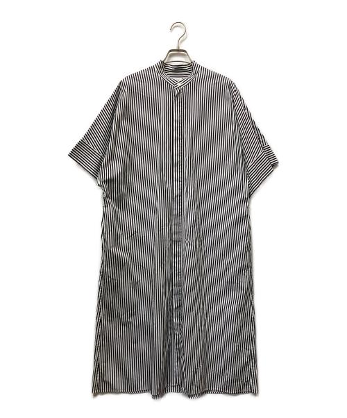 LOEFF（ロエフ）LOEFF (ロエフ) ラウンドカラーシャツワンピース ブラックの古着・服飾アイテム