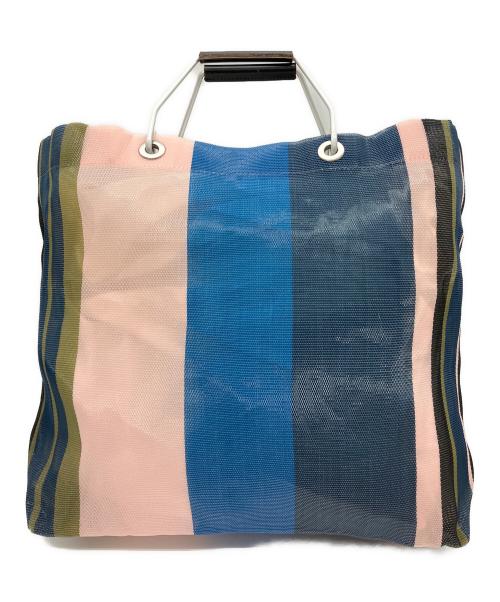 MARNI（マルニ）MARNI (マルニ) MARKET STRIPE BAG ネイビー×ピンクの古着・服飾アイテム