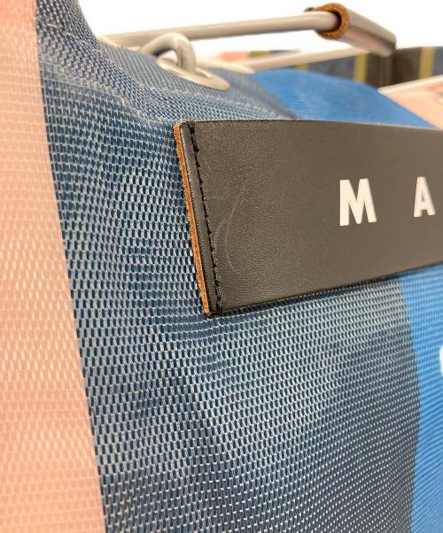 MARNI（マルニ）MARNI (マルニ) MARKET STRIPE BAG ネイビー×ピンクの古着・服飾アイテム