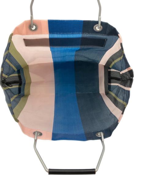 MARNI（マルニ）MARNI (マルニ) MARKET STRIPE BAG ネイビー×ピンクの古着・服飾アイテム