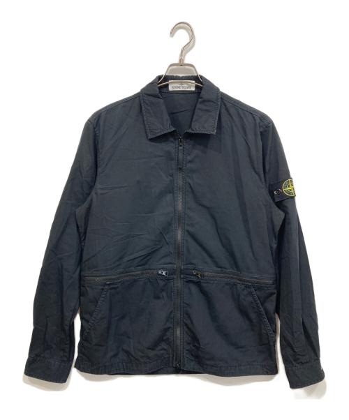 STONE ISLAND（ストーンアイランド）STONE ISLAND (ストーンアイランド) 製品染めオーバーシャツジャケット ブラック サイズ:Mの古着・服飾アイテム