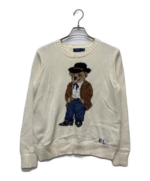 POLO RALPH LAUREN（ポロ・ラルフローレン）POLO RALPH LAUREN (ポロ・ラルフローレン) カウボーイポロベア セーター アイボリー サイズ:Mの古着・服飾アイテム