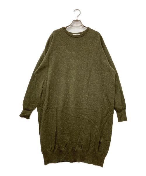 BEARDSLEY（ビアズリー）BEARDSLEY (ビアズリー) ネップニットワンピース グリーン サイズ:Fの古着・服飾アイテム
