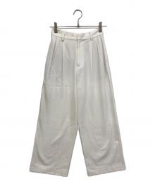 BEARDSLEY（ビアズリー）の古着「両面起毛ストレートタックパンツ」｜ホワイト