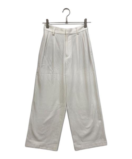 BEARDSLEY（ビアズリー）BEARDSLEY (ビアズリー) 両面起毛ストレートタックパンツ ホワイトの古着・服飾アイテム