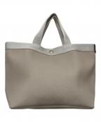 Herve Chapelierエルベシャプリエ）の古着「コーテッドキャンバススクエアトートB5サイズ(M)」｜マスティック×シルバー