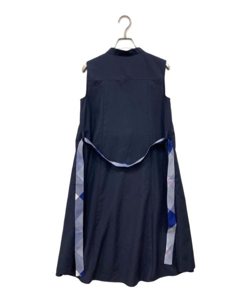 BLUE LABEL CRESTBRIDGE（ブルーレーベルクレストブリッジ）BLUE LABEL CRESTBRIDGE (ブルーレーベルクレストブリッジ) ノースリーブワンピース ネイビー サイズ:36の古着・服飾アイテム