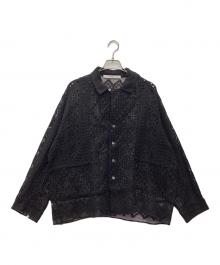 FRAMeWORK（フレームワーク）の古着「アンティークレースオープンカラーシャツ」｜ブラック