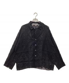 中古・古着通販】YORI (ヨリ) コットンパフスリーブニット ネイビー
