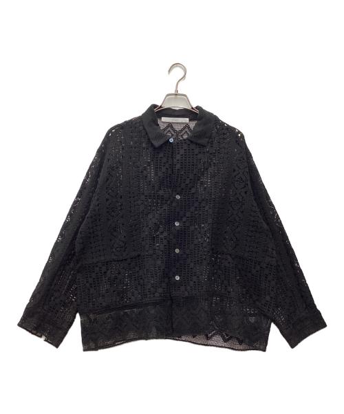 FRAMeWORK（フレームワーク）FRAMeWORK (フレームワーク) アンティークレースオープンカラーシャツ ブラック サイズ:SIZE Freeの古着・服飾アイテム