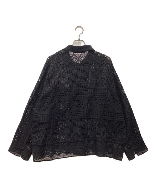 FRAMeWORK（フレームワーク）FRAMeWORK (フレームワーク) アンティークレースオープンカラーシャツ ブラック サイズ:SIZE Freeの古着・服飾アイテム