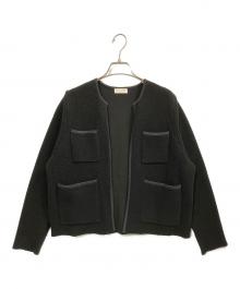 BALLSEY（ボールジィ）の古着「ウールナイロンブークレー フロントオープンカーディガン」｜ブラック