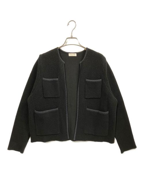 BALLSEY（ボールジィ）BALLSEY (ボールジィ) ウールナイロンブークレー フロントオープンカーディガン ブラック サイズ:Ｓの古着・服飾アイテム