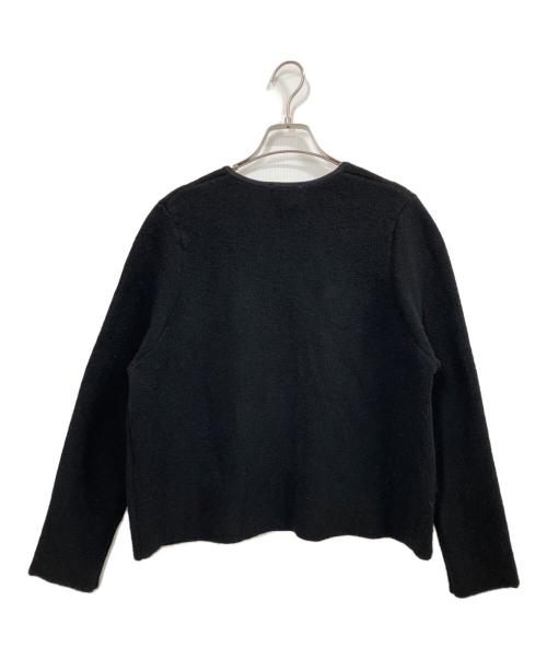 BALLSEY（ボールジィ）BALLSEY (ボールジィ) ウールナイロンブークレー フロントオープンカーディガン ブラック サイズ:Ｓの古着・服飾アイテム