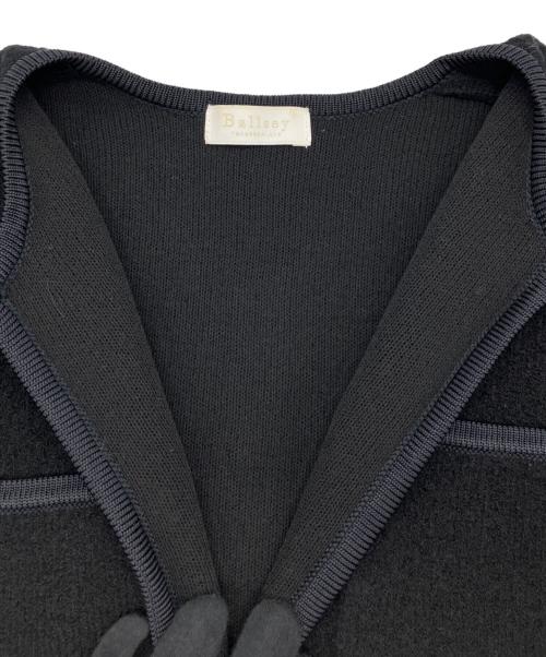 BALLSEY（ボールジィ）BALLSEY (ボールジィ) ウールナイロンブークレー フロントオープンカーディガン ブラック サイズ:Ｓの古着・服飾アイテム