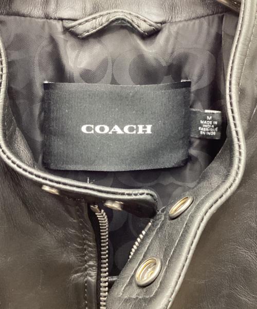 COACH（コーチ）COACH (コーチ) レザージャケット ブラック サイズ:Mの古着・服飾アイテム