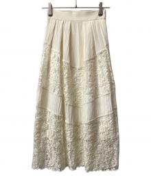 COLUMN（コラム）の古着「シャイニータフタレースコンビスカート」｜アイボリー